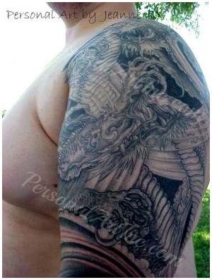 Black & Gray Oriental Dragons